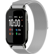 Tagomoon Haylou LS02 Uyumlu Kordon Hasır Metal Örgü Mıknatıslı Milano Kayış