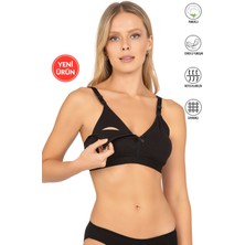 Kompedan 428 Kadın Pamuklu Esnek Rahat Balensiz Telsiz Dolgusuz Boş Kap Lohusa Emzirme Sütyeni