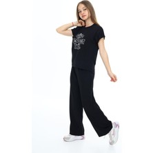 Kız Çocuk Oversize Pamuklu Beli Lastikli Fitilli Alt&üst Takım PANTOLON&TIŞÖRT-AÜT-2014