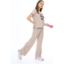 Kız Çocuk Oversize Pamuklu Beli Lastikli Fitilli Alt&üst Takım PANTOLON&TIŞÖRT-AÜT-2014