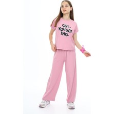 Kız Çocuk Oversize Pamuklu Beli Lastikli Fitilli Alt&üst Takım PANTOLON&TIŞÖRT-AÜT-2014