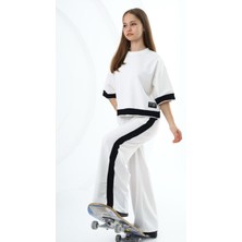 Kız Çocuk %100 Pamuk Oversize Yarım Kol Alt-Üst Eşofman TAKIM-AÜT-2008