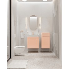 Colorit Kapaklı Lavabo Dolabı 60 cm Şeftali Tüyü