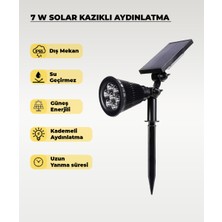AC Aydınlatma 7W Güneş Enerjili & Solar Kazıklı Beyaz Işık Aydınlatma Armatürü