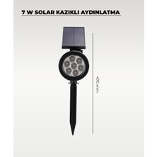 AC Aydınlatma 7W Güneş Enerjili & Solar Kazıklı Beyaz Işık Aydınlatma Armatürü
