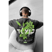 Erkek Füme Toxic Oversize Fit Bol Geniş Kalıp Salaş Kesim T-Shirt
