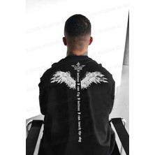 Millionaire Erkek Siyah I Can Fly Oversize Fit Bol Geniş Kalıp Salaş Kesim T-Shirt