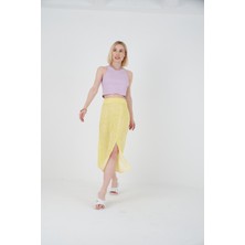 Gob London Kadın Yırtmaçlı Midi Etek 7002-451-0007