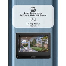 Ezvız Hp4 Wi-Fi Akıllı Kapı Dürbünü ve Görüntüleyici – 4.3” Dokunmatik Ekranlı, 2 Mp Kamera, Hareket Algılama, Gece Görüşü, Iki Yönlü Sesli, Microsd Destekli | Fynix Teknoloji