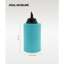 AC Aydınlatma Hazır Set Turkuaz Silindir Ağaç Feneri - 6 Adet (Sarı Işık Ampul, Kablo, Fiş ve Bant Dahil)