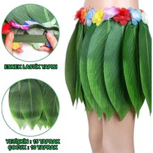 Tropikal Esintili Hawaii Yapraklı Parti Eteği Yetişkin Boy Renkli ve Şık Tasarım