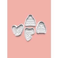 Aktastore Soğuk Kış Mevsimi Kurabiye Kalıbı ve Şeker Hamuru Kalıbı 4'lü Set