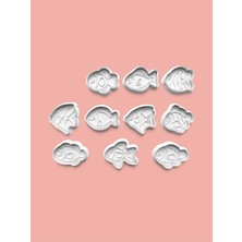 Aktastore Balık Kurabiye Kalıbı ve Şeker Hamuru Kalıbı 10'lu Set