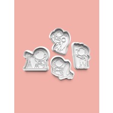 Aktastore Astronot Çocuk Kurabiye Kalıbı ve Şeker Hamuru Kalıbı 4'lü Set