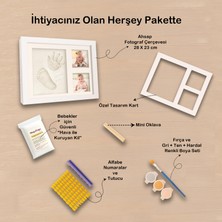 Bebek El Ayak Izi Seti, Kil Hamur ile Kişiselleştirilen Anı Çerçeveli Hatıra Kiti, Yenidoğan Hediye
