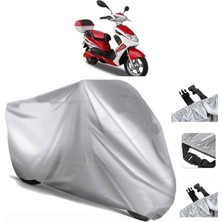 Tegin ACC | Stmax Bora 800 Elektrikli (Bağlantı Tokalı) Uyumlu Solarblock Prime Uyumlu Motosiklet Brandası | Su Geçirmez, %99 UV, Yansıtıcı Gümüş Üst