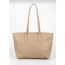 Kadın Shopper Uzun Iki Askılı Vizon Fermuarlı El ve Omuz Çantası