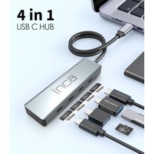 Inca Itpt-4tx Type-C Hubx4 Type-C Port 3.1 10GBPS  Çoklayıcı  Aluminyum Kasa