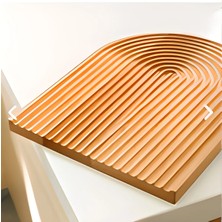 Ahşap Oymalı Yarım Gökkuşağı Dekoratif Ahşap Tepsi Sunum Tepsisi Sunumluk Banyo Tepsisi