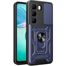 Adige Infinix Hot 50 Pro 4g Kılıf Pars Yüzüklü Standlı Darbe Korumalı Lacivert