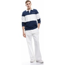 Koton Uzun Kollu Şardonlu Renk Bloklu Polo Yaka Lisanslı Yale Sweatshirt
