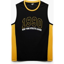 Koton Kolsuz Bisiklet Yaka Renk Kontrastlı Kolej Baskılı Spor Atleti