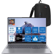 Lenovo Thinkbook 16 G7 Arp Amd Ryzen 7 7735HS 48GB Ddr5 4tb SSD Radeon 680M Graphics 16" Wuxga 300NITS IPS Windows 11 Pro Taşınabilir Bilgisayar 21MW002CTRP25 + Zetta Çanta