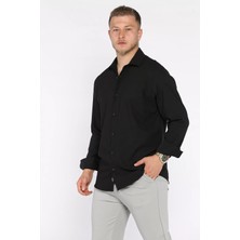 Mishar İtalia Erkek Uzun Kol Likralı Oversize Gömlek P-00017776