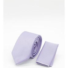 Lila Düz Saten Kravat
