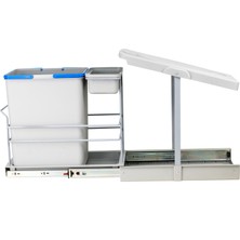 Pyramith Gri 16+1 Litre Teleskopik Raylı Çöp Kovası (P-9154)