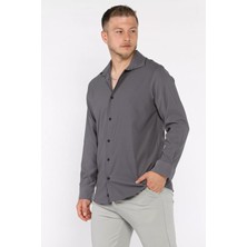 Mishar İtalia Erkek Uzun Kol Likralı Oversize Gömlek P-00017776