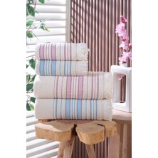 Liana 50X90 70X140 cm 4'lü Banyo Havlu Takımı, Plaj Havlusu, Hamam Takımı
