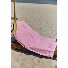 Pamuklu Deniz Havuz Plaj Banyo Havlusu 01 Pembe