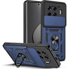 Apsuwa Tecno Spark 20 Pro Plus Kılıf Pars Yüzüklü Standlı Darbe Korumalı Lacivert
