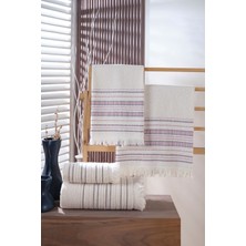 Liana 50X90 70X140 cm 4'lü Banyo Havlu Takımı, Plaj Havlusu, Hamam Takımı