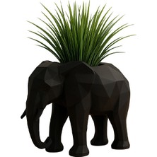 Dekoratif Siyah Fil Saksı