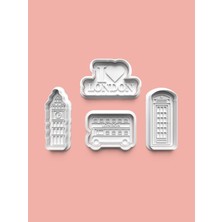 Aktastore Londra Kurabiye Kalıbı ve Şeker Hamuru Kalıbı 4'lü Set