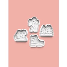 Aktastore Doğa Yürüyüşü Kurabiye Kalıbı ve Şeker Hamuru Kalıbı 4'lü Set