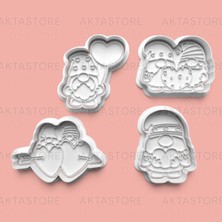 Aktastore Aşık Cüce Kurabiye Kalıbı ve Şeker Hamuru Kalıbı 4'lü Set