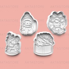 Aktastore Yaramaz Kedi Kurabiye Kalıbı ve Şeker Hamuru Kalıbı 4'lü Set