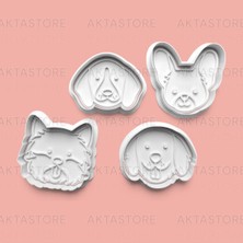 Aktastore Köpek Türleri Kurabiye Kalıbı ve Şeker Hamuru Kalıbı 4'lü Set
