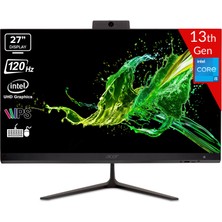 Acer C27-2E13U5UNL Intel Core I5-1334U 8gb 512GB SSD Intel UHD Graphics Linux 27 Fhd IPS 120Hz DQ.BNHEM.001 Siyah All In One Bilgisayar