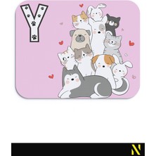 Nilizma Y Harfli Sevimli Hayvanlar Desenli Ergonomik Mouse Pad - 23 cm x 19 cm - Kaymaz Taban Ev ve Ofis Kullanımı Fare Altlığı Mousepad