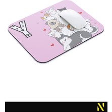 Nilizma Y Harfli Sevimli Hayvanlar Desenli Ergonomik Mouse Pad - 23 cm x 19 cm - Kaymaz Taban Ev ve Ofis Kullanımı Fare Altlığı Mousepad