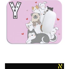 Nilizma Y Harfli Sevimli Hayvanlar Desenli Ergonomik Mouse Pad - 23 cm x 19 cm - Kaymaz Taban Ev ve Ofis Kullanımı Fare Altlığı Mousepad