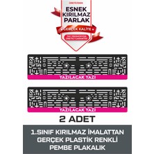 Pembe Oto Plakalık Kişiye Özel Isimli 2 Adet Pembe Plakalık