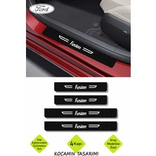 Fusion Yazılı Dekoratif Karbon Kapı Koruma Ford Fusion Için Siyah Beyaz Yazılı 4 Parça Kaplama Ford Fusion