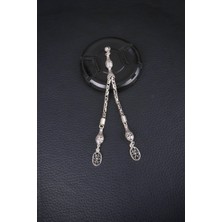 Encili Silver 925 Ayar Gümüş Çift Sallantılı Kral Zincir Venüs Uçlu Tesbih Püskülü