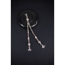 Encili Silver 925 Ayar Gümüş Çift Sallantılı Kral Zincir Osmanlı Tuğra Uçlu Tesbih Püskülü