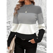 Modavera Kadın Uzun Kollu Yarı Balıkçı Yaka Triko Kazak